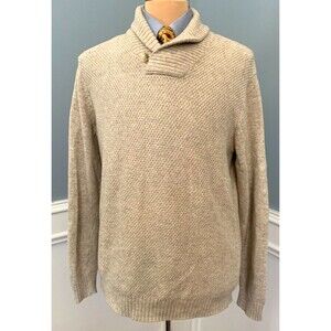 Old Navy Sweater Mens L Shawl Wool Blend Tight Knit Long Sleeve Pullover